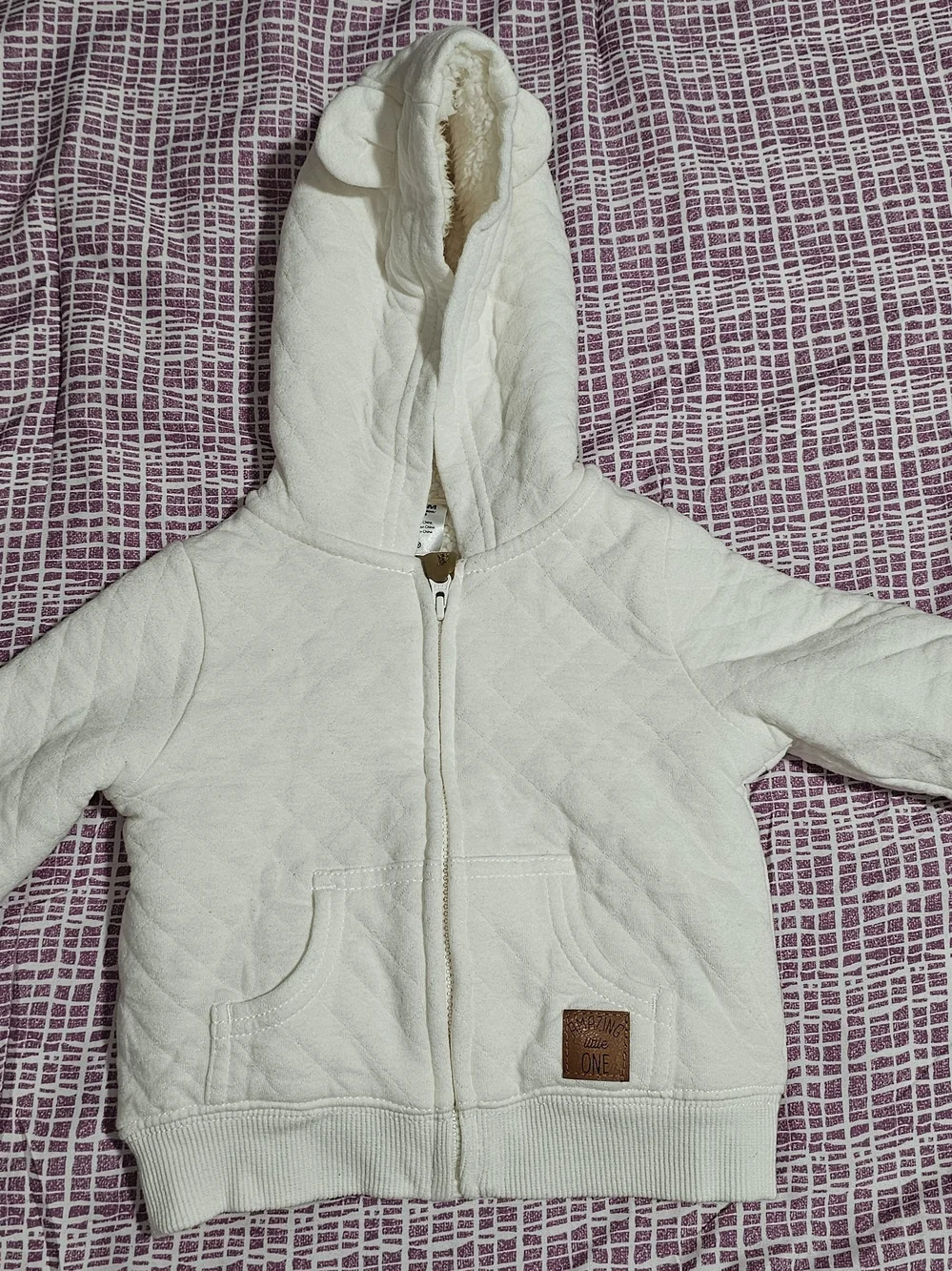Carter's Cream Sherpa Lined Zip Hoodie with Ear HoodSimple Joys by Carter's Baby